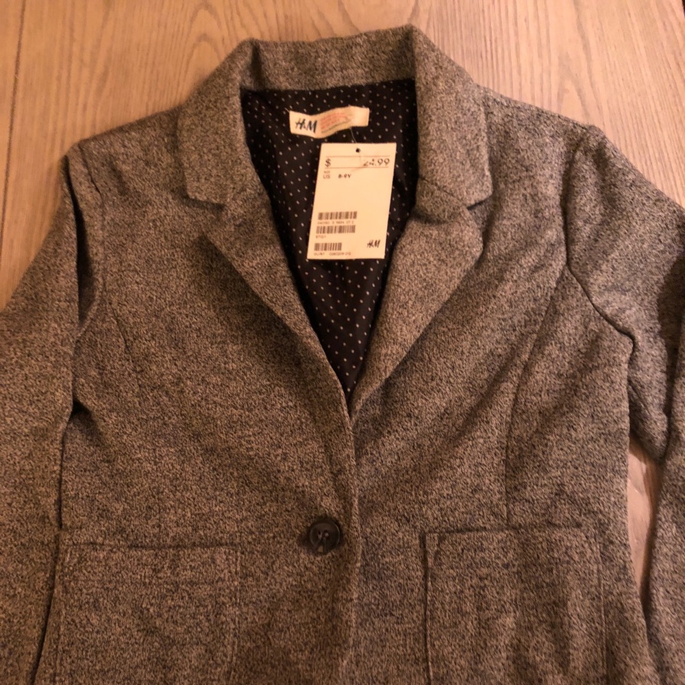 H&M’s Girls Gray Knit Blazer Size 8-9Y